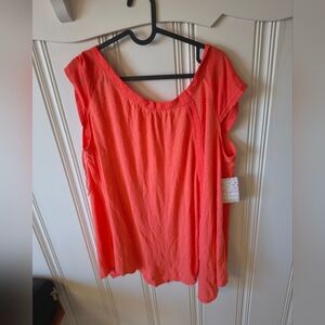 Coral Free People Tee Shirt Dress